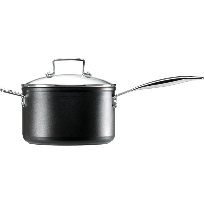 Набір каструль Le Creuset 3 шт. Ø16, 24, 26 см, антипригарне покриття, для всіх типів плит (індукція), антрацит/срібло