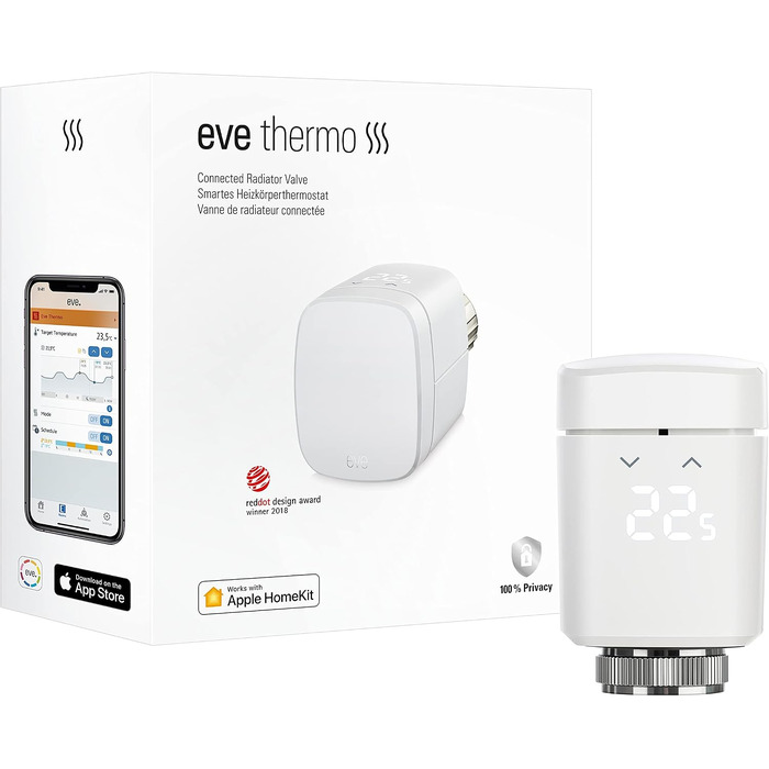 Розумний термостат для радіатора Eve Thermo (Apple HomeKit), білий