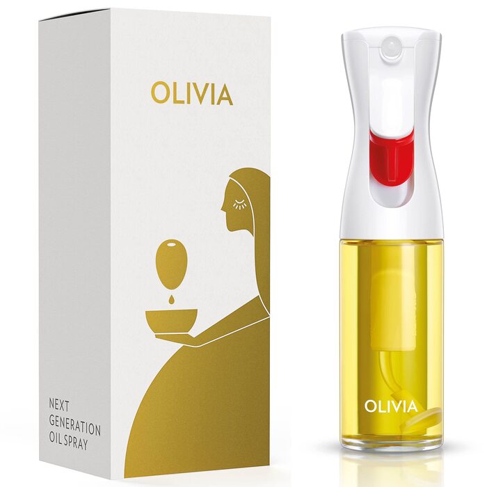Скляний розпилювач для олії FLAIROSOL OLIVIA 130мл — Дозатор для кулінарії, салатів та гриля з контролем порцій, білий