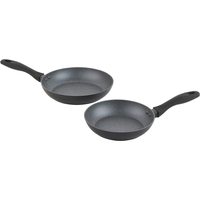 Набір сковорідок Russell Hobbs Metallic Marble, антипригарні, 20/24 см, для індукції, легкий литий алюміній, м'які ручки, для здорового приготування з мінімальною кількістю олії, 2 штуки