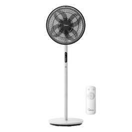 Вентилятор підлоговий Midea FS40-23MR з пультом, 3 швидкості, телескопічна штанга, поворот 90°, білий - тихий циркулятор