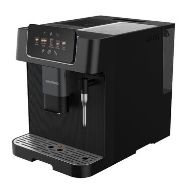 Кавомашина автоматична Grundig KVA 6230, 19 бар, сталева кавомолка (13 ступенів), капучинатор, підігрів чашок, чорний/сріблястий