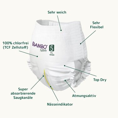 Підгузки-трусики Bambo Nature розмір 5 (11-17 кг), екологічні, 95 шт. (місячний запас)