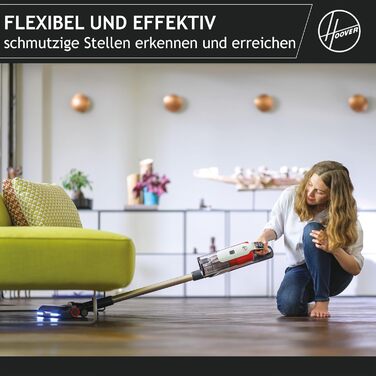Бездротовий пилосос Hoover HF9 HOME з акумулятором, до 120 м², потужний, без мішка, антизаплутуюча насадка з LED-підсвіткою для всіх типів підлог