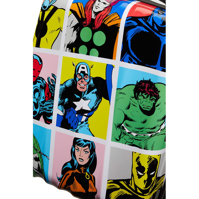 Середня валіза American Tourister Marvel Legends Spinner 65 см, 62,5 л, мультиколор (Marvel Pop Art), для подорожей