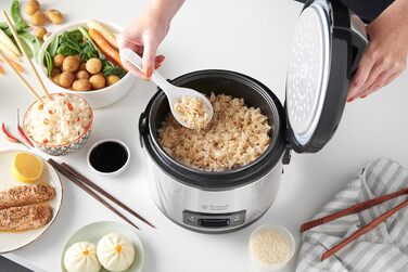 Рисоварка Russell Hobbs 27080-56 з функцією приготування на парі, 1.2л, чаша з антипригарним покриттям, нержавіюча сталь