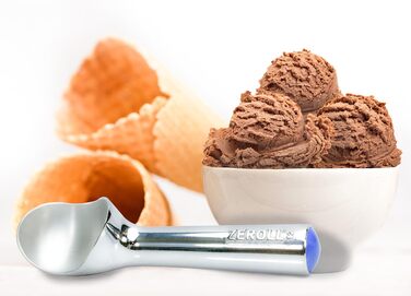 Ложка для морозива Zeroll 1012 Original Ice Cream срібляста, алюмінієва, з рідинною рукояткою для кращого ковзання, 3 унції, США