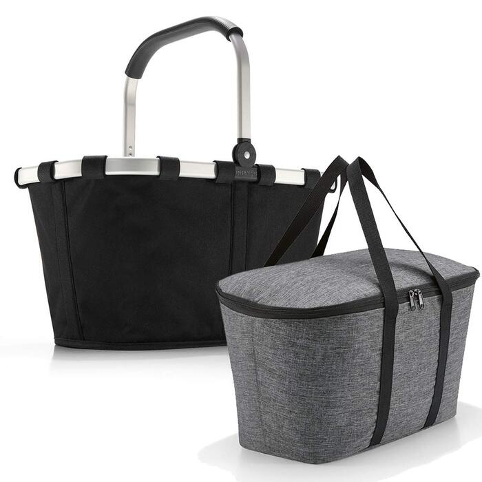 Сумка-холодильник Reisenthel Carrybag з ізотермічною сумкою для покупок (Чорний + Срібний Твіст)