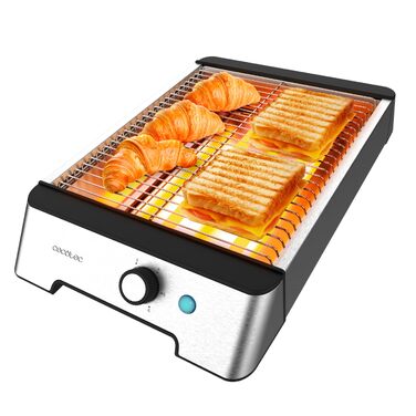 Тостер Cecotec NiceSlice Inox - Плавкий тостер з 3 режимами, 1000 Вт, для хліба та випічки, нержавіюча сталь, 6 рівнів підсмажування