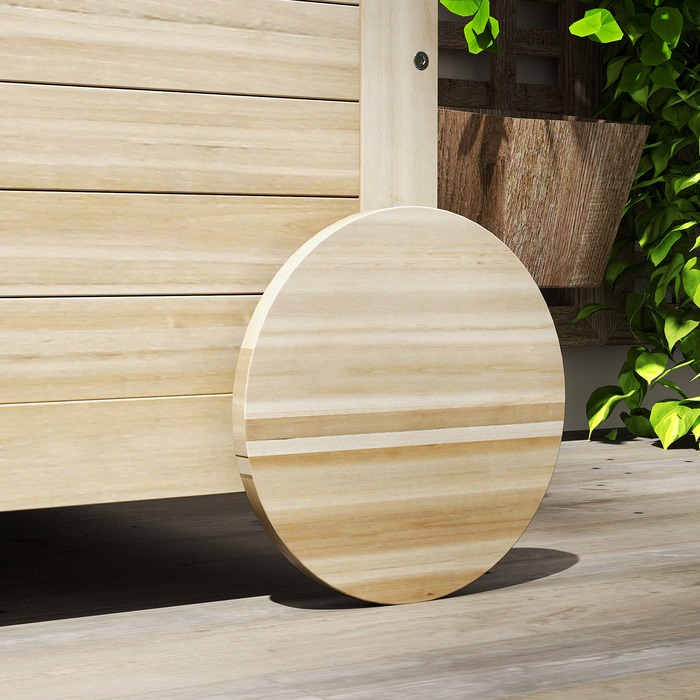 Outsunny Cushion Box 185 л Водонепроникний садовий ящик з колесами Дерев'яна погодостійка УФ-стійка подушка Коробка для зберігання Садова скриня для відкритого саду Балкон з натурального дерева