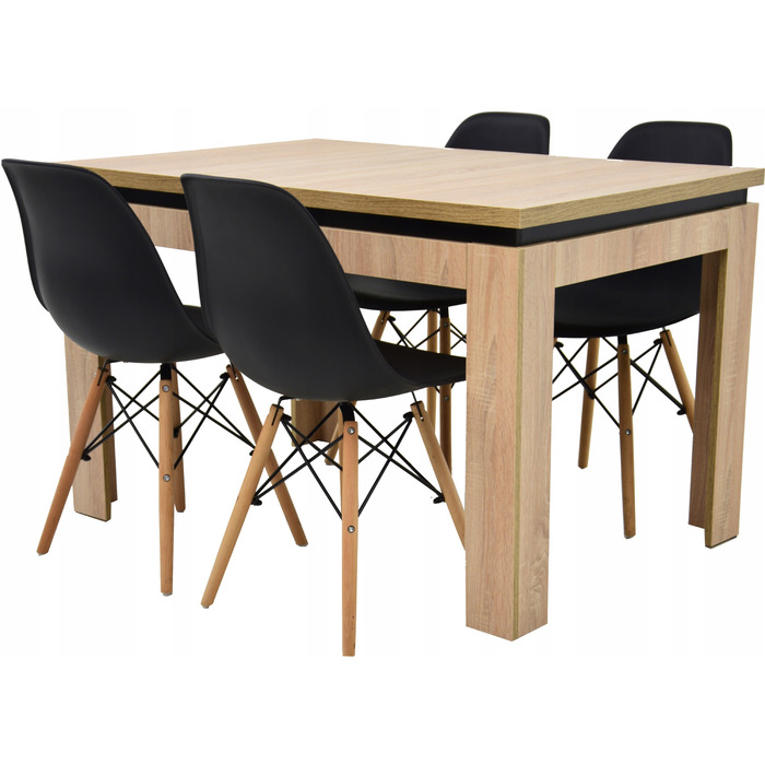 Набір з 4 стільців та столу 80x120 у скандинавському стилі ARTISAN SALON