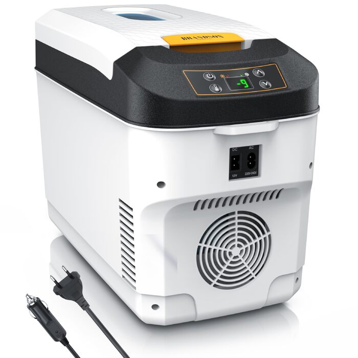 Автомобільний холодильник/термобокс електричний Brandson 10л (230V/12V), охолодження до +20°C, нагрів до 65°C, білий