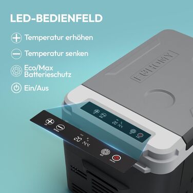 Автомобільний компресорний холодильник EUHOMY 15л з Wi-Fi керуванням (12/24V, 100-240V) для кемпінгу, подорожей, човна - сірий