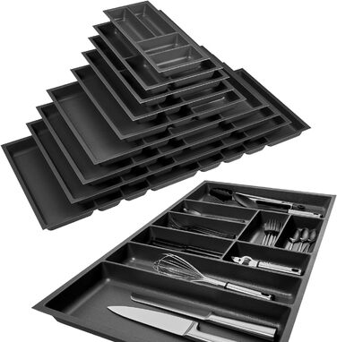 Вставка для столових приборів Orga-Box 2, антрацит, з текстурою Canvas, 461x509 мм, для шухляди Nobilia 60 см до 07/2012