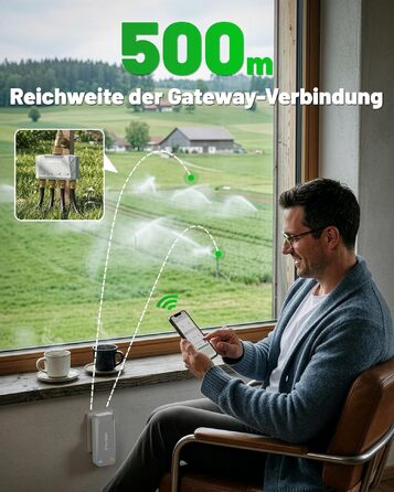 Розумний таймер для поливу GardenLife з Wi-Fi, 4 канали, керування через додаток та голосові команди, 5 програм поливу для газону та саду