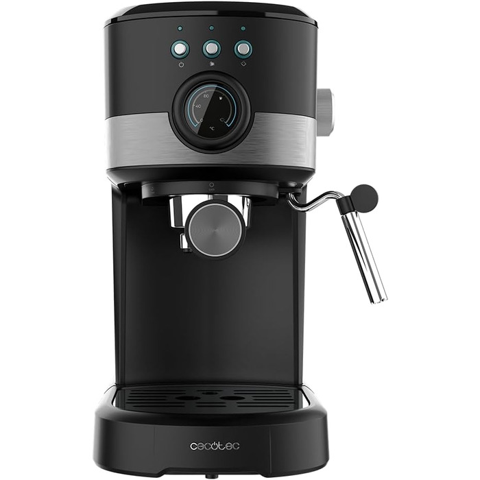 Еспресо-машина Cecotec Compact Power Espresso 20 Retro Green: 1100 Вт, 20 bar, Thermoblock, капучинатор, 1.25 л