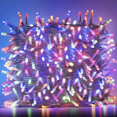 Світлодіодна гірлянда 50м 500 LED для вулиці та дому, багатоколірна та тепла біла, 11 режимів, водонепроникна з таймером для Різдва та вечірок