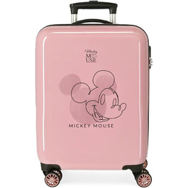 Дитяча валіза Disney Mickey, рожевий, 38x55x20 см, ABS, кодовий замок, 34 л, 2 кг, 4 колеса, ручна поклажа