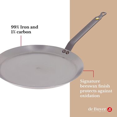 Млинцева сковорода, залізо, срібло, ø30 см ,De Buyer 5615.30