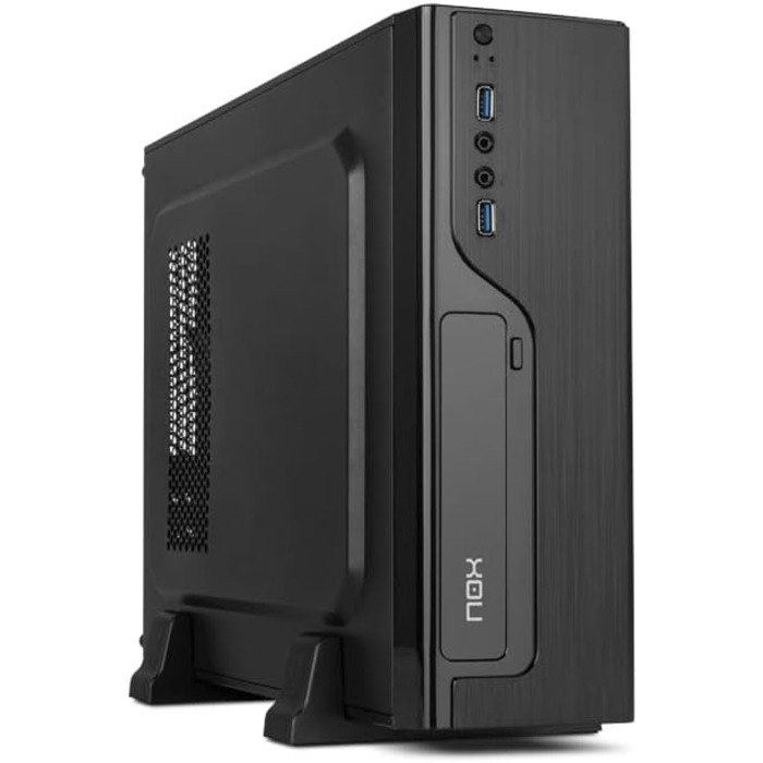 Корпус для ПК NOX LITE070 Mini-Tower з блоком живлення 500 Вт, USB 3.0, вентилятор 80 мм, підтримка Micro ATX/ITX, чорний, передня панель з шліфованим покриттям
