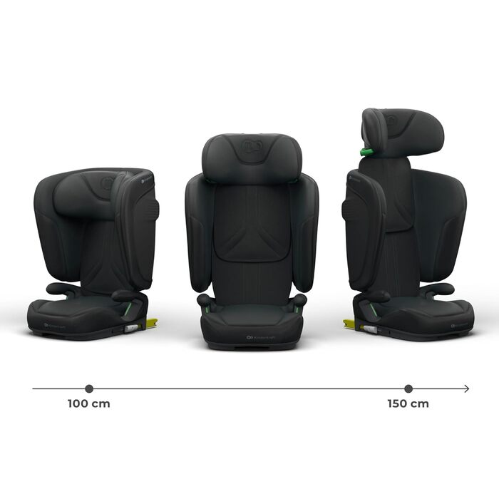 Автокрісло Kinderkraft UNITY 2 i-Size, 100-150 см, 3,5-12 років, регульована підголівник, AIR FLOW, 5 положень спинки, чорний