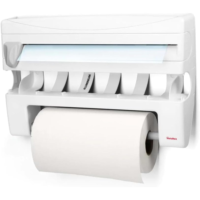 Тримач для кухонних рулонів Metaltex 4-в-1, білий, 39x10x25 см
