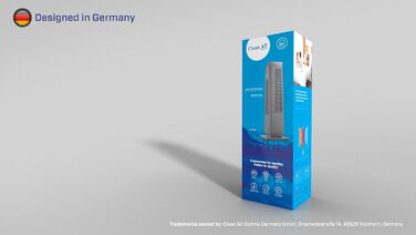 Обігрівач та вентилятор 2-в-1 Clean Air Optima CA-904G Smart: Цифровий термостат, осциляція 80°, для приміщень до 40 м², сірий