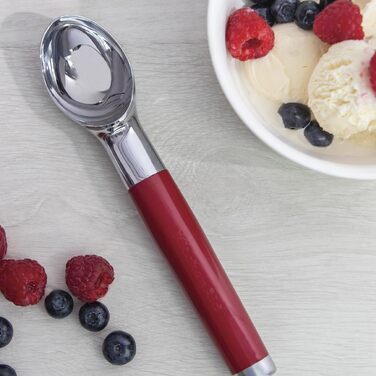Ложка для морозива KitchenAid Eisportionierer, червона (Empire Red), нержавіюча сталь, для тіста, для мийки посуду
