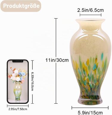 Ваза для квітів Murano Glas Mevsvase, 30 см, барвисті бутони - декор для столу, весілля, інтер'єру