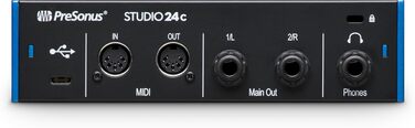 Аудіоінтерфейс PreSonus Studio 24c USB-C для запису, стрімінгу та подкастингу з програмним забезпеченням (2 мікрофонні преампи/2 виходи)