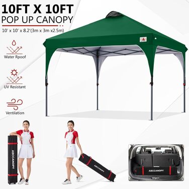 Павільйон садовий ABCCANOPY водонепроникний 3x3м, зелений Waldgrün, з сумкою для транспортування та комплектом кріплення
