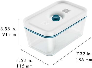 Вакуумний контейнер ZWILLING Fresh & Save (розмір M), скляний з вакуумною кришкою, колір Blue La Mer