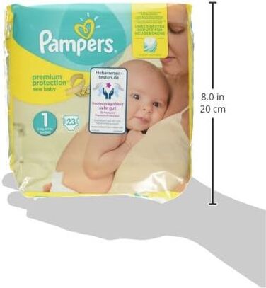 Підгузки Pampers розмір 1 (2-5 кг), 100 шт (2 упаковки по 50 шт), місячний запас