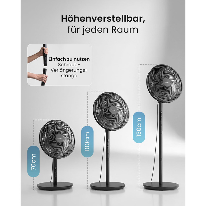 Вентилятор підлоговий Pro Breeze AirFlo Slim: 3 швидкості, 95° поворот, таймер 9 год, пульт, для дому та офісу, чорний