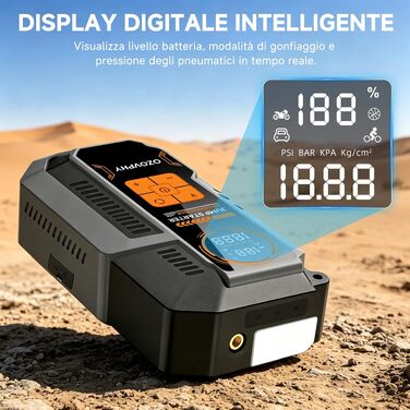 Пусковий пристрій (бустер) для авто 8000A з компресором 150 PSI та функцією Powerbank