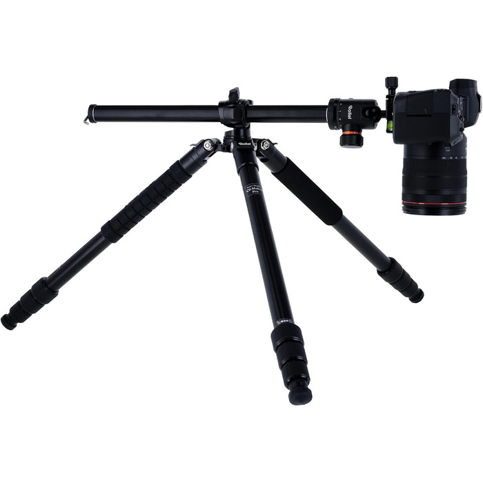 Алюмінієвий штатив Rollei C5i Makro Pro, 3D-головка, монопод, тримач для смартфона, швидкознімна платформа, чорний, 90° обертання стійки