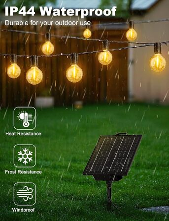 Сонячна гірлянда LED для вулиці 17.1м, 8 режимів, акумулятор 3600mAh, IP44, для саду, балкону, вечірок
