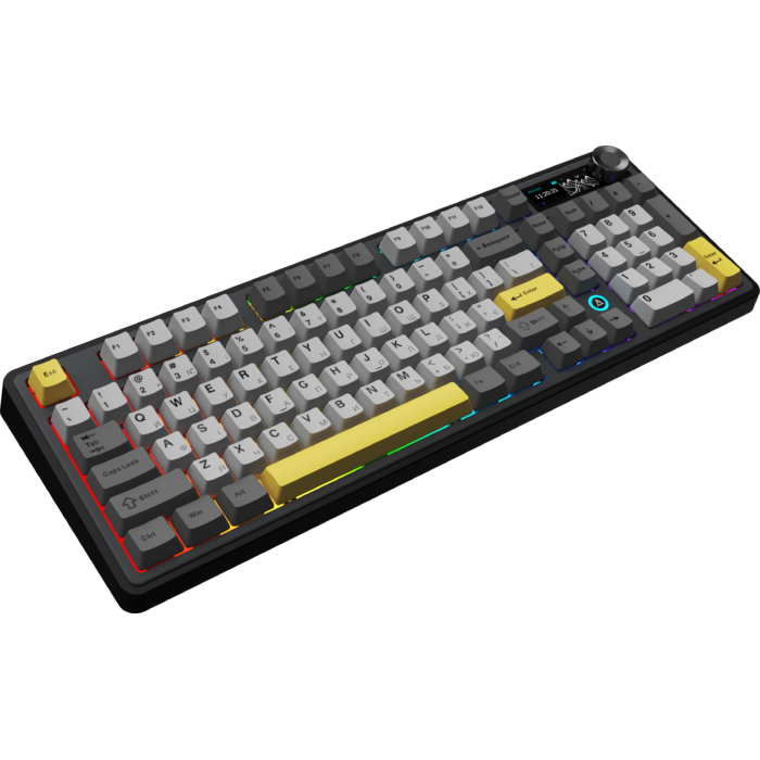 Бездротова механічна клавіатура Ajazz AK980 V2 Maillard Switch Black (AK980-V2-M-BGY)