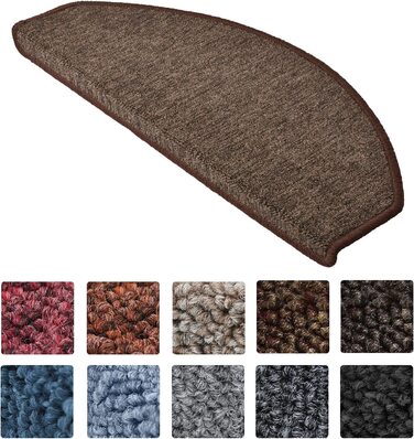 Комплект XXL килимків для сходів Beautissu ProStair, 15 шт., 65x28 см, самоклеючі, протиковзкі, коричневі килимки для сходинок, захисні накладки для стандартних сходів