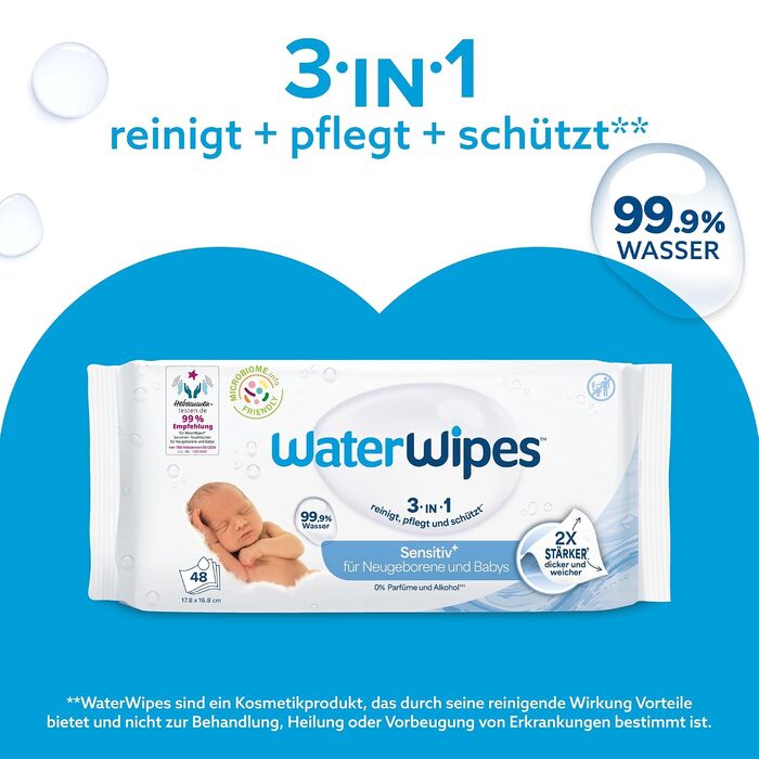Дитячі вологі серветки WaterWipes Original, 99.9% води, гіпоалергенні, без віддушок, 1080 шт (18 пачок по 60 шт)
