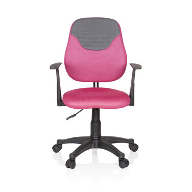 Дитяче офісне крісло / стілець-автомат KIDDY STYLE, тканина, рожево-сірий, hjh OFFICE