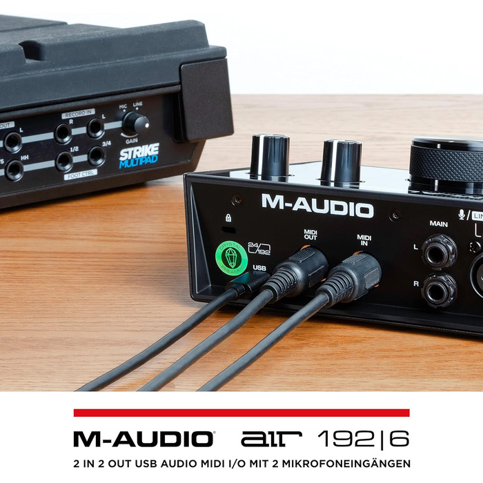 M-Audio Air 192|6: USB аудіоінтерфейс для запису в студійній якості з 2 XLR/Line входами та програмним забезпеченням AIR 192|6 (Чорний)