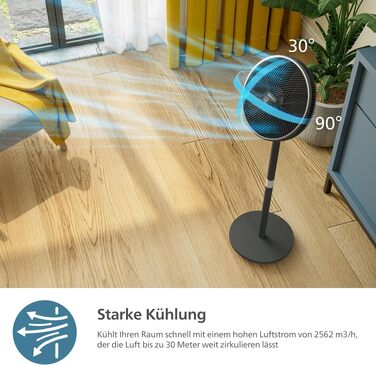 Вентилятор підлоговий Philips Series 5000 CX5535/11 з пультом, таймером, 3 швидкостями, 40 Вт, чорний