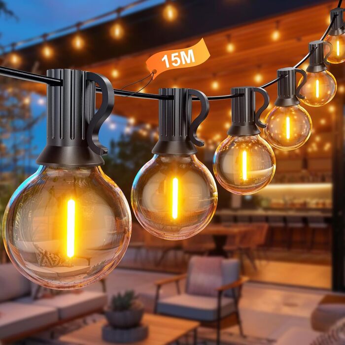 Гірлянда світлодіодна вулична 45.7м 150 LED, 24V для декору, саду, весілля, тераси, кімнати