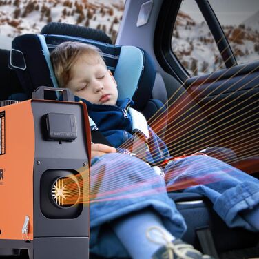 Автономний дизельний обігрівач повітря VEVOR 12V 8кВт з LCD-дисплеєм та пультом керування для авто, автобусів та вантажівок