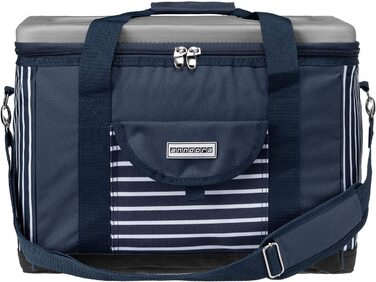Термосумка anndora XL 40 л – ізотермічна сумка-холодильник для пікніка, синьо-біла