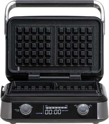 Професійна вафельниця ADLER EUROPE для бельгійських вафель з LCD-дисплеєм, 2400 Вт, 5 програм та 7 рівнів просмаження, глибокі пластини 12x13x2 см