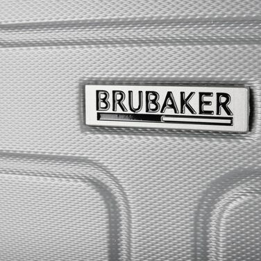 Набір валіз BRUBAKER Miami з ABS-пластику, 3 предмети (M, L, XL), сріблясті — розширювані дорожні валізи з кодовим замком та 4 колесами, включаючи ручну поклажу