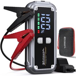 Бустер для автомобіля Starthilfe Powerbank 6000A: портативний пусковий пристрій 12V з USB 3.0, LCD-дисплеєм та ліхтариком для бензинових та дизельних двигунів (до 8.0L)