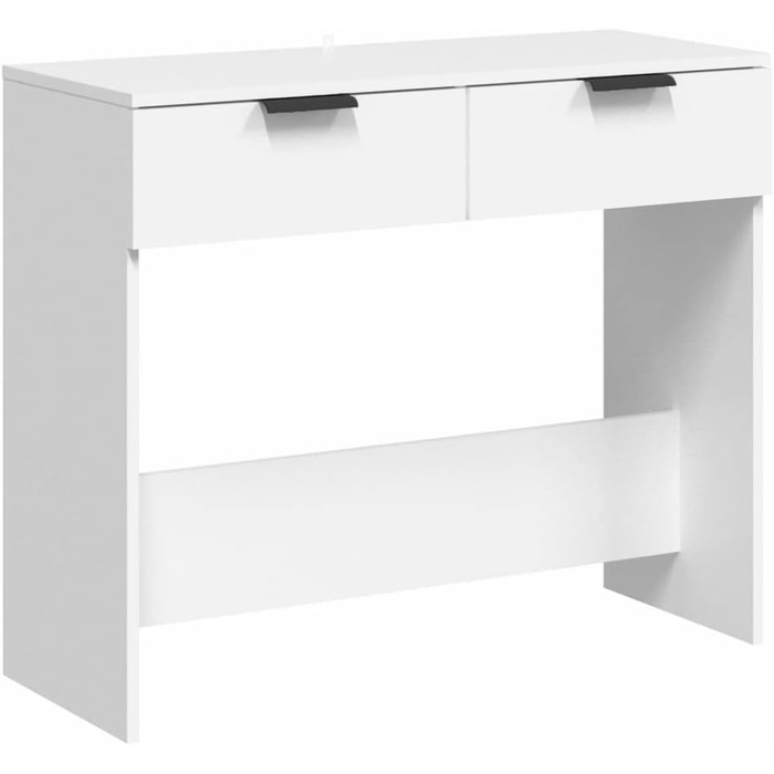 Консольний стіл vidaXL з 2 шухлядами, білий, 90x36x75 см, деревостружковий, для коридору, вітальні, туалетний, приліжковий